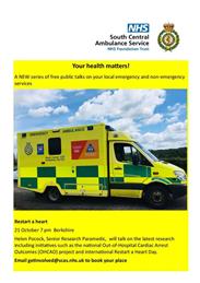 Your Health Matters - Free Public Talks by South Central Ambulance Service.