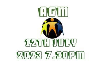 AGM Wednesday July 12th 2023 at 7.30pm