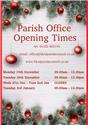 Parish Office Christmas opening times