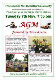 AGM Tuesday 7th November  7.30 pm