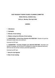 Planning Committee Meeting 22 April 2024