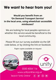 On-demand bus service from Unity - your views are required