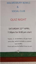 Quiz Night 22nd April