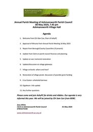 Ashy PC Annual Meeting and Annual Parish Meeting
