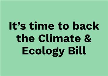 Supporting the Climate and Ecology Bill