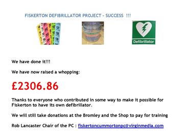  - Fiskerton Defibrillator Project- Success