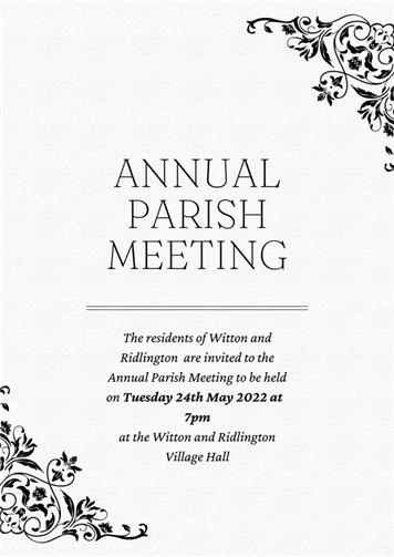  - Annual Parish Council Meeting