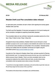 Wealden Draft Local Plan consultation dates released