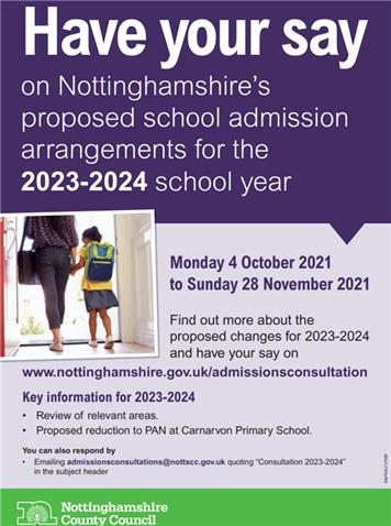  - Have your say on Nottinghamshire’s proposed school admission arrangements