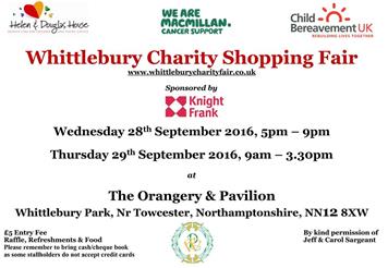 Whittlebury Charity Shopping Fair 28th - 29th September 2016