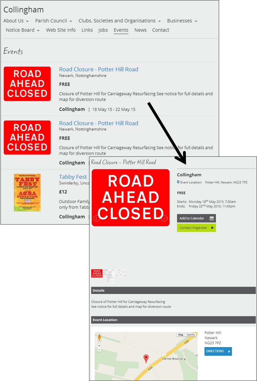 Figure 17: Events on Hugofox