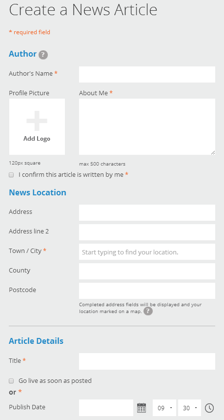 Figure 18: How to create a news article