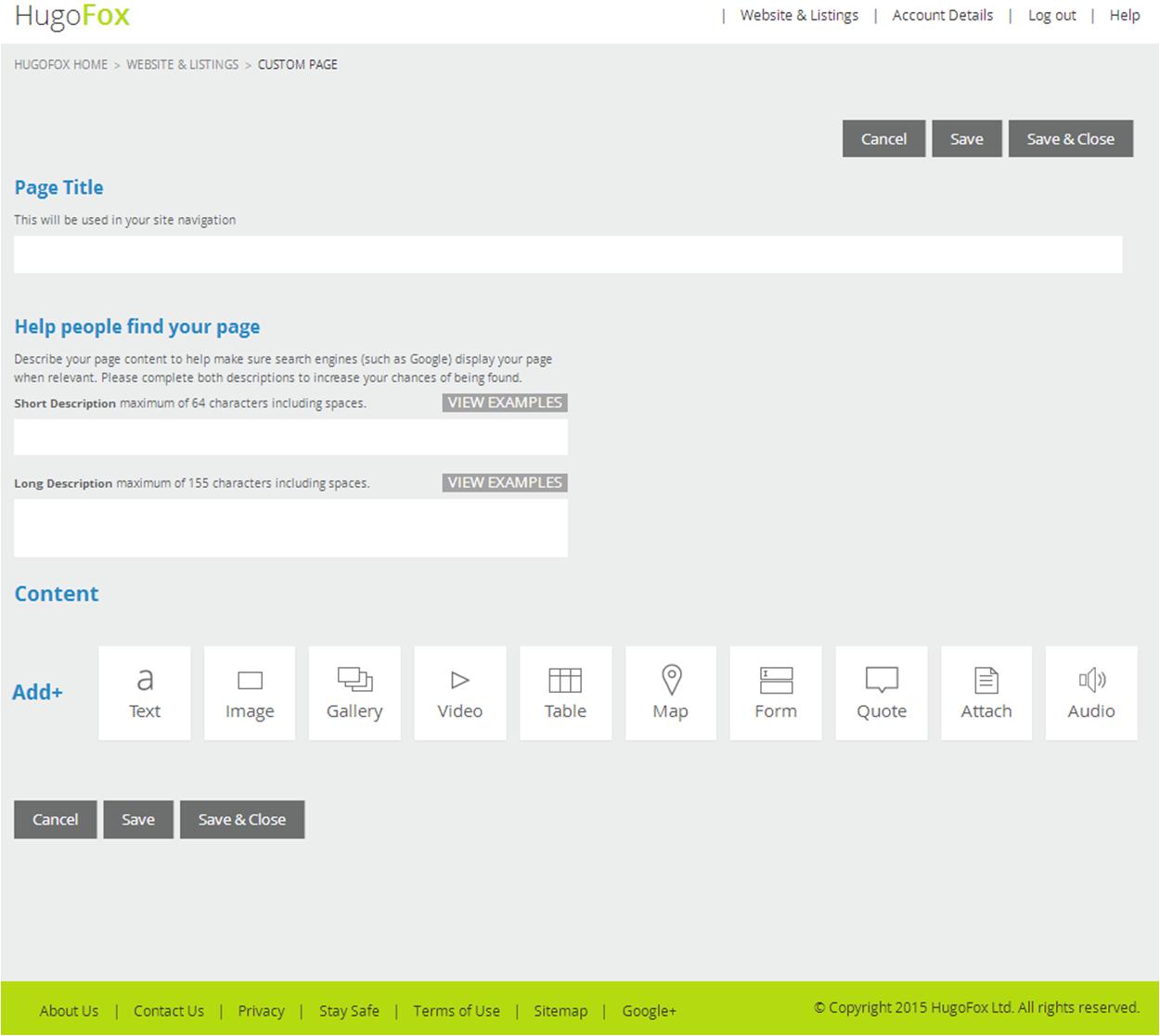 Figure 6: Creating a new page