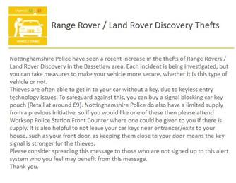 Neighbourhood Watch Alerts