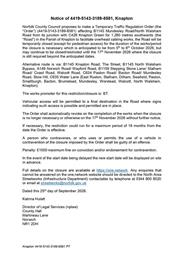 Temporary Traffic Order