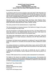 Temporary Traffic Regulation Order