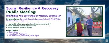 Storm Resilience & Recovery Meeting - Mon 9th Feb