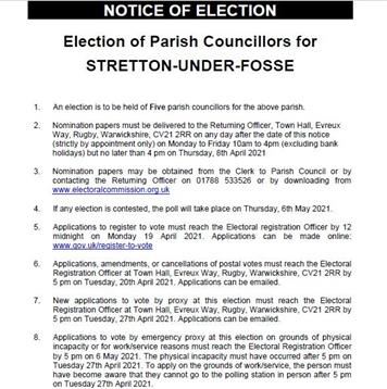  - Notice of Election