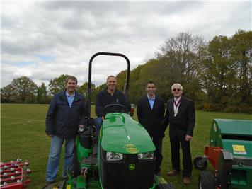 Cllrs Knight and Warnes with Giovanni Maruca and Jim Upfold - New Tractor for the Parish Council