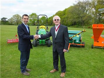 Cllr Knight and Giovanni Maruca - New Tractor for the Parish Council