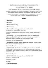 Planning Committee Meeting 14/04/20