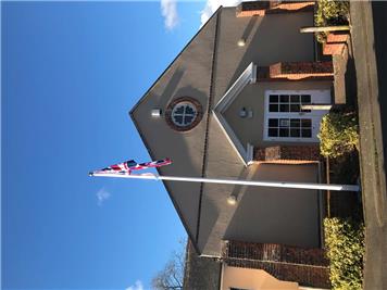 Flying the flag outside Stelling Minnis Village Hall - Stelling Minnis Flagpole