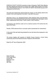 Temporary Traffic Order