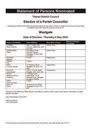 05.05.23 Election - Statement of Persons Nominated