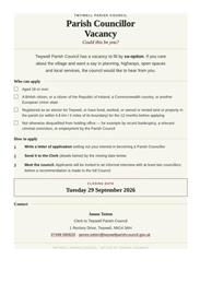 Co Option Parish Councillor Vacancy