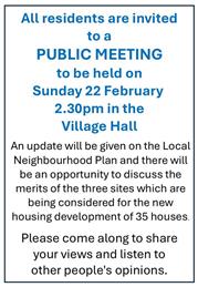 Local Neighbourhood Plan Public Meeting - 22 February