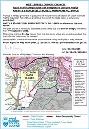 Footpath Closure 4th September 2025