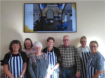 NO KITCHEN. LUNCH FOR 40. NO PROBLEM