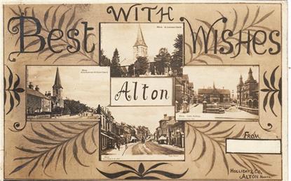 With Best Wishes Alton - Postmarked 24.12.1908 - New Postcard added to website