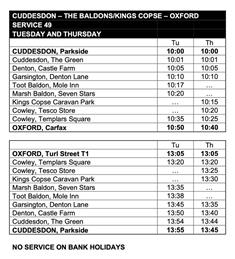 New Bus Service to Oxford