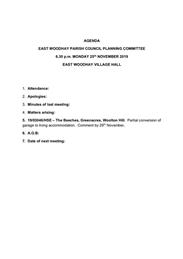 Planning Committee Meeting Tonight 25/11/2019