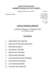 Donnington Hall AGM
