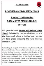 REMEMBRANCE SERVICES 2023 - ROAD CLOSURES