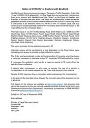 Temporary Traffic Order