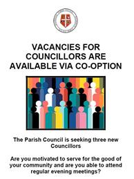 Vacancies for Parish Councillors are available via Co-option