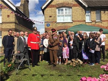 The Harris Family and Regmental guests - Unveiling of Blue Plaque for Sergeant Thomas Harris VC MM