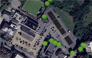 Solar car ports being installed in Vicarage Lane Car Park, Hailsham.