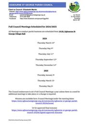 Parish Council Meetings 2024-2025