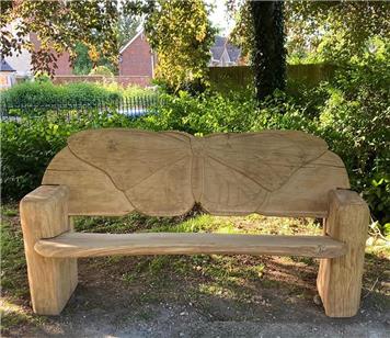 Butterfly themed Park Bench for our Butterfly Walk - Do you like our special Town Park Bench?