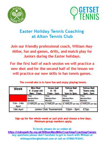  - Easter Junior Camps