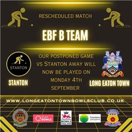 EBF B team game rescheduled