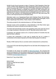 Temporary Traffic Regulation Order