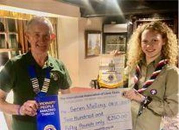  - Lions donate to local Scout!