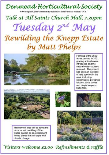  - Talk on Tuesday 2nd May, Rewilding the Knepp Estate