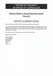 Notice of Casual Vacancy in the Office of Councillor