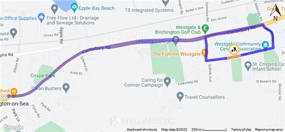  - Temporary Road Closure - Lymington Road, Westgate On Sea - 22nd August 2022